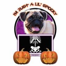 Halloween - gerade ein Lil gespenstisch - Mops Photo Skulpturen
