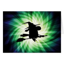 Halloween-Hexe-Silhouette; Cool Grußkarte