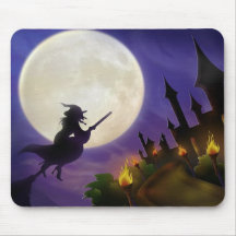 Halloween-Hexe-Vollmond Mousepad