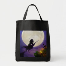 Halloween-Hexe-Vollmond Tasche