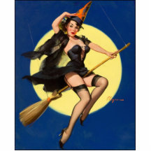 Halloween-HexePin herauf Mädchen Ausschnitt