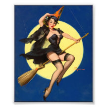 Halloween-HexePin herauf Mädchen Foto