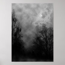 Halloween-Himmel mit Raben-Plakat