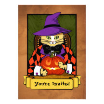 Halloween-Katze Individuelle Ankündigskarten