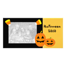 Halloween-Kürbis-Flecken-Foto-Karte Photogrußkarten