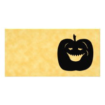 Halloween-Kürbis-Silhouette. Schwarzes Bilderkarten