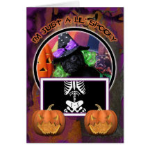 Halloween - Mops - Gänseblümchen Mae Grußkarten