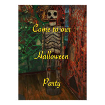 Halloween-Party-Einladung - Skelett