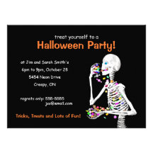 Halloween-Party-Skelett Individuelle Einladungskarten