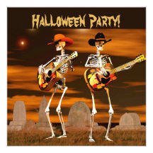 Halloween-Party-Skelett-Musiker Einladung