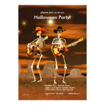 Halloween-Party-Skelett-Musiker Personalisierte Ankündigung