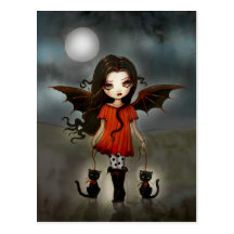 Halloween-Postkarteniedlicher kleiner Vampire