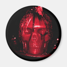 Halloween-Schädel-Kerze (rot) Magnete