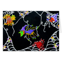 Halloween.spiders, Teufel, Vogelscheuche, Dracula, Karte