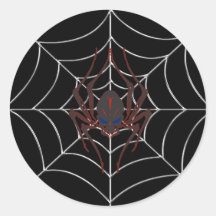 Halloween-Spinnen-Netz Runder Aufkleber