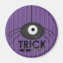 Halloween-Spinnen-Trick-oder Leckerei-Magnet (lila Kühlschrankmagnete