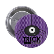 Halloween-Spinnen-Trick oder LeckereiPin (lila) Anstecknadelbutton