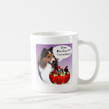 Halloween-Süßigkeit die Shetlandinseln-Schäferhund Kaffeetassen