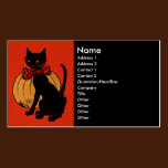 Halloweenkatze und -kürbis visitenkarten