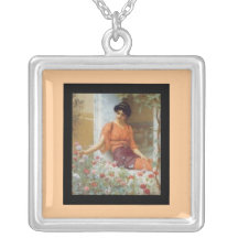 Halskette-Klassische Kunst-Godward-Sommer Blumen