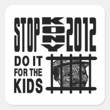 Halt Kony 2012 - tun Sie ihn für die KINDER Quadratsticker