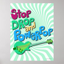 Halt, Tropfen und Powerpop Plakat!