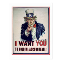 Halten Sie Uncle Sam Verantwortlich! Postkarten