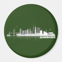 Hamburg City Skyline Magnet / kühlschrankmagnet