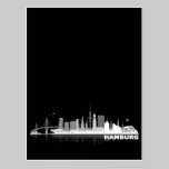 Hamburg City Skyline Postkarte postkarten