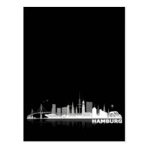 Hamburg City Skyline Postkarte