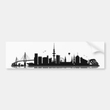 Hamburg Skyline Aufkleber Autoaufkleber