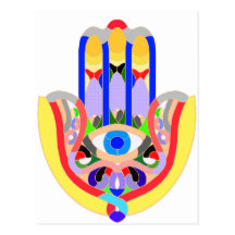 Hamsa - sehr bunt postkarten