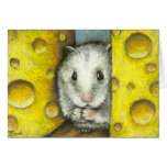 Hamster auf einem Käseregal Grußkarte