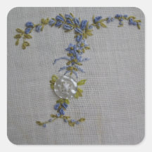 Hand des Monogramms T gestickt auf Leinen Sticker
