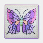 Hand gestickter lila Schmetterling Magnets