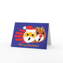 Hand Sankt und Handweihnachtsrenkarte