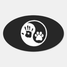 Hand-/Tatze Yin-Yang Symbol Sticker