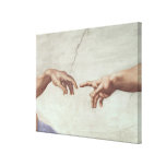 Hände des Gottes und des Adams Gespannter Galerie Druck