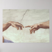 Hände des Gottes und des Adams Posterdruck