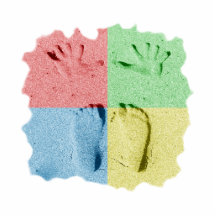 Handfuß-Drucke im Sand vier color.png Photo Figur