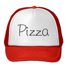 Handgeschriebene Pizza-roter Fernlastfahrer-Hut Trucker Cap