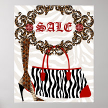 Handtaschen-Geldbeutel-Plakat-Stiefelzebra-Leopard