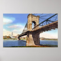 Hängebrücke 1930 Cincinnatis Ohio Plakat