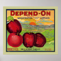 Hängen Sie vom Washington-Apfel-Plakat ab