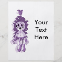 Hängender Teddy lila Personalisierte Flyer