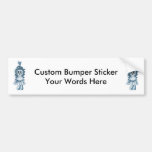 Hängendes Teddybär-Blau Auto Sticker