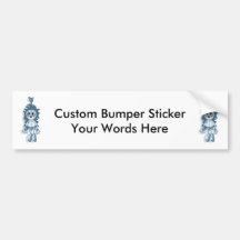 Hängendes Teddybär-Blau Auto Sticker