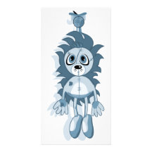 Hängendes Teddybär-Blau Bildkarte