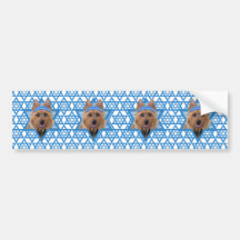 Hanukkah Star of David - Australian Terrier Bumper Stickers