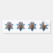 Hanukkah Star of David - Australian Terrier Bumper Sticker